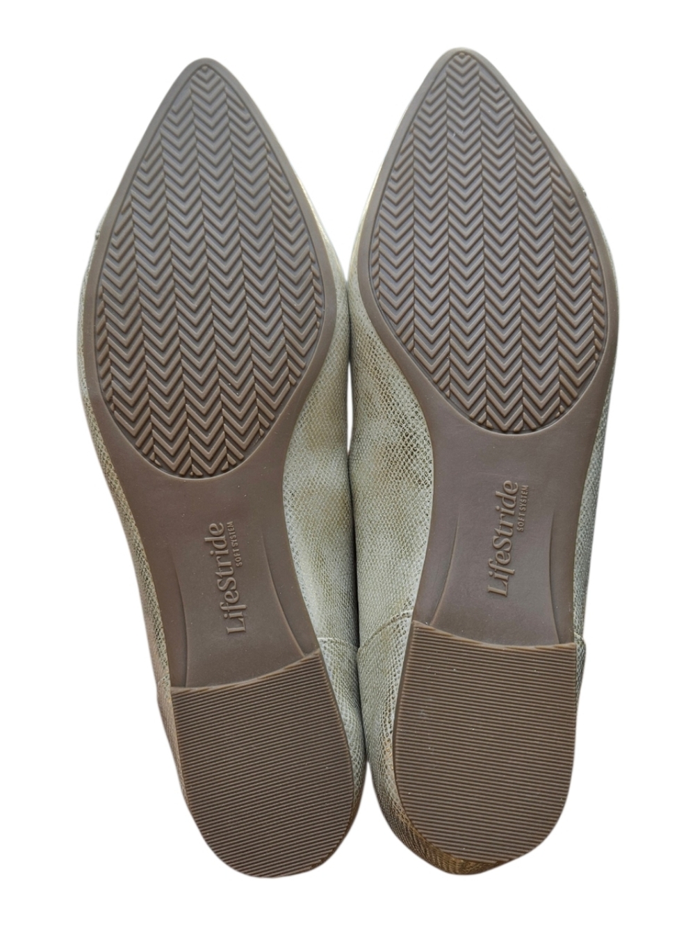 Life Stride Promise Metallic Gold Pointed Ballet Flats Size 8 - Picture 5 of 7
